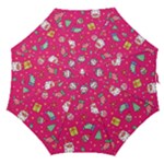 cute pink christmas pattern Straight Umbrellas