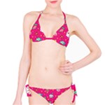 cute pink christmas pattern Classic Bikini Set