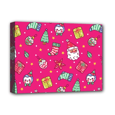 cute pink christmas pattern Deluxe Canvas 16  x 12  (Stretched)  from ArtsNow.com