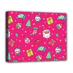 cute pink christmas pattern Deluxe Canvas 20  x 16  (Stretched)