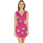 cute pink christmas pattern Bodycon Dress