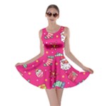 cute pink christmas pattern Skater Dress