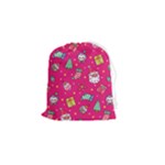 cute pink christmas pattern Drawstring Pouch (Small)