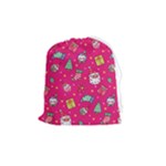 cute pink christmas pattern Drawstring Pouch (Medium)