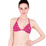 cute pink christmas pattern Classic Bikini Top