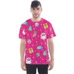 cute pink christmas pattern Men s Sport Mesh T-Shirt