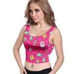 cute pink christmas pattern Crop Top