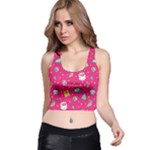 cute pink christmas pattern Racer Back Crop Top