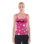 cute pink christmas pattern Spaghetti Strap Top