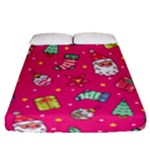 cute pink christmas pattern Fitted Sheet (Queen Size)