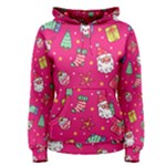 cute pink christmas pattern Women s Pullover Hoodie