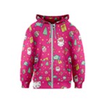 cute pink christmas pattern Kids  Zipper Hoodie