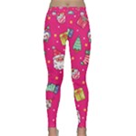 cute pink christmas pattern Classic Yoga Leggings