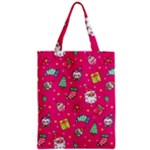 cute pink christmas pattern Zipper Classic Tote Bag