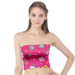 cute pink christmas pattern Tube Top