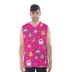 cute pink christmas pattern Men s Basketball Tank Top