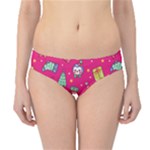 cute pink christmas pattern Hipster Bikini Bottoms