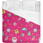 cute pink christmas pattern Duvet Cover (King Size)