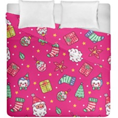 cute pink christmas pattern Duvet Cover Double Side (King Size) from ArtsNow.com