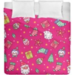 cute pink christmas pattern Duvet Cover Double Side (King Size)