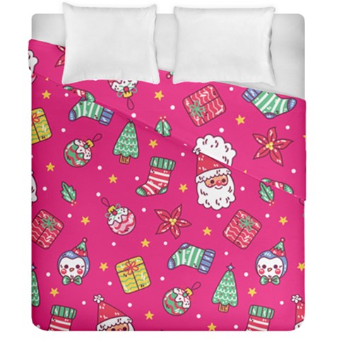 cute pink christmas pattern Duvet Cover Double Side (California King Size) from ArtsNow.com