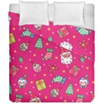 cute pink christmas pattern Duvet Cover Double Side (California King Size)