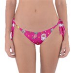 cute pink christmas pattern Reversible Bikini Bottoms