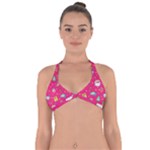 cute pink christmas pattern Halter Neck Bikini Top