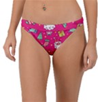 cute pink christmas pattern Band Bikini Bottoms