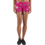 cute pink christmas pattern Yoga Shorts