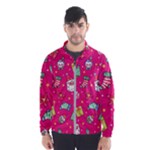 cute pink christmas pattern Men s Windbreaker