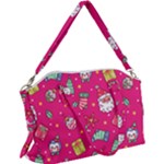 cute pink christmas pattern Canvas Crossbody Bag