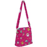 cute pink christmas pattern Zipper Messenger Bag