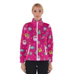 cute pink christmas pattern Women s Bomber Jacket