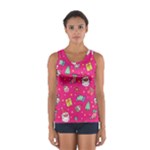 cute pink christmas pattern Sport Tank Top 