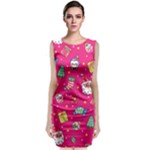 cute pink christmas pattern Classic Sleeveless Midi Dress