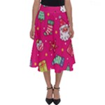 cute pink christmas pattern Perfect Length Midi Skirt