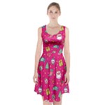 cute pink christmas pattern Racerback Midi Dress