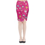 cute pink christmas pattern Midi Wrap Pencil Skirt