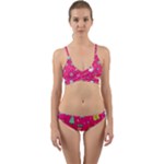 cute pink christmas pattern Wrap Around Bikini Set