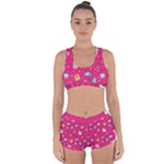 cute pink christmas pattern Racerback Boyleg Bikini Set