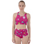 cute pink christmas pattern Racer Back Bikini Set