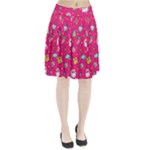 cute pink christmas pattern Pleated Skirt