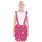 cute pink christmas pattern Braces Suspender Skirt