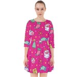 cute pink christmas pattern Smock Dress