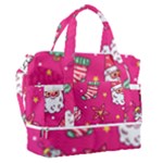 cute pink christmas pattern Sports Shoulder Bag with Shoes Compartment