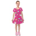 Kids  Short Sleeve Velvet Dress 