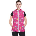 cute pink christmas pattern Women s Puffer Vest