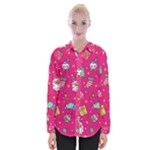 cute pink christmas pattern Womens Long Sleeve Shirt