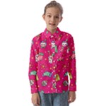 cute pink christmas pattern Kids  Long Sleeve Shirt